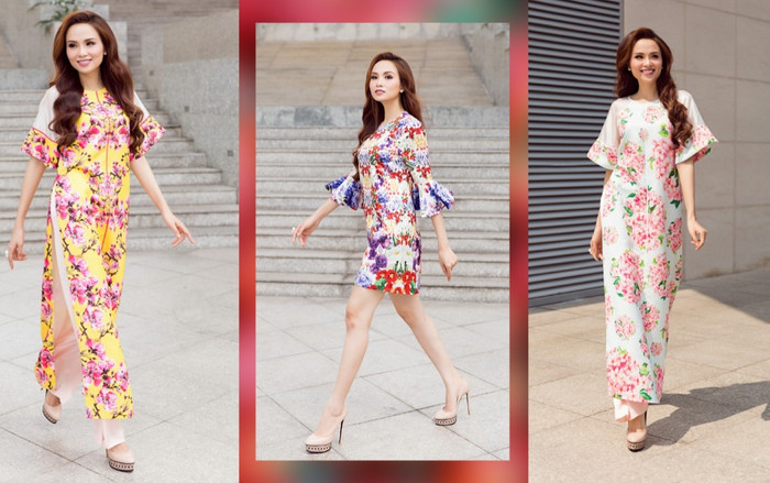 Hoa hậu Diễm Hương tự tin diện áo dài xuống phố ngày cận Tết Ảnh 2