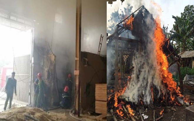 Mẹ ôm con nhỏ chạy thoát khi ngọn lửa bao trùm lên ngôi nhà Ảnh 2