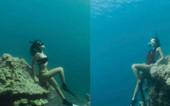 Tạo dáng gợi cảm dưới biển, nữ du khách bị phạt tiền Ảnh 2