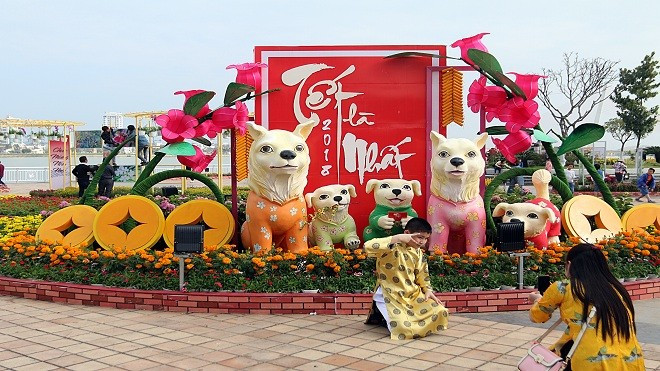 Người dân hào hứng đón Tết Mậu Tuất 2018 với đường hoa xuân rực rỡ bên sông Hàn Ảnh 2