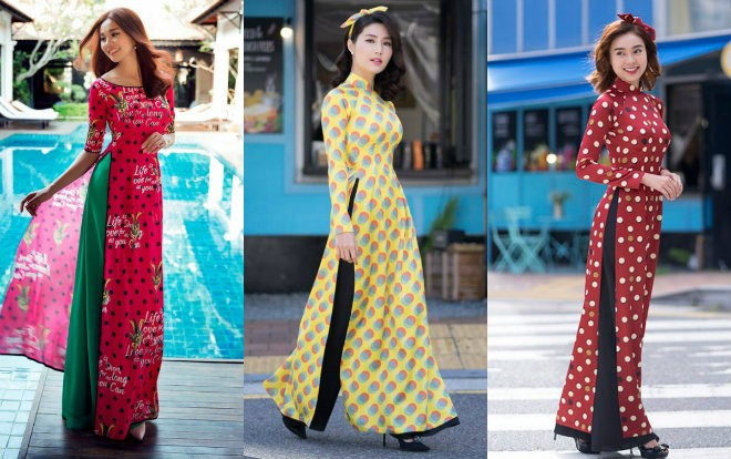 Nếu muốn diện áo dài mà không sợ bị chê già, cứ chọn họa tiết chấm bi là ổn ngay thôi! Ảnh 2