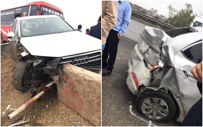 Xe khách đâm bẹp 2 ô tô trên cao tốc, một người bị thương Ảnh 2