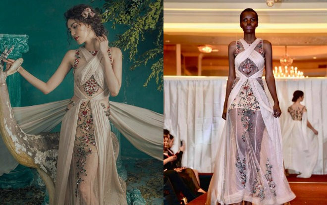 Cùng diện đầm xuyên thấu, Lan Khuê 'chặt đẹp' Hoa hậu Hoàn vũ Tanzania, quả không phải vừa! Ảnh 2