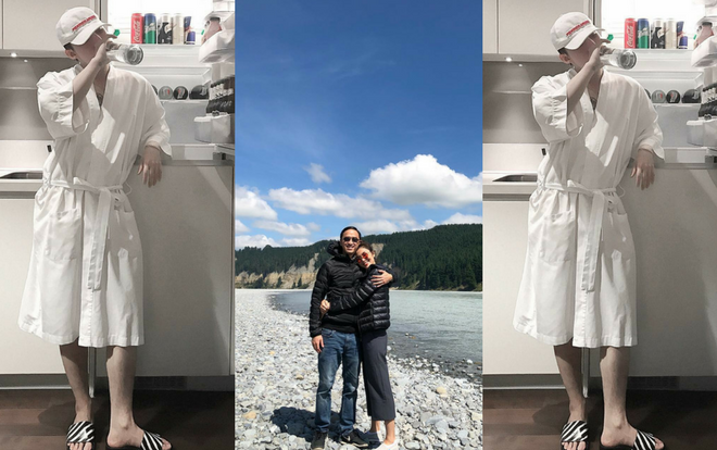 Sơn Tùng chăm chỉ khoe đồ hiệu dù đang diện áo ngủ, Hà Tăng mặc áo đôi cùng chồng đại gia Ảnh 2