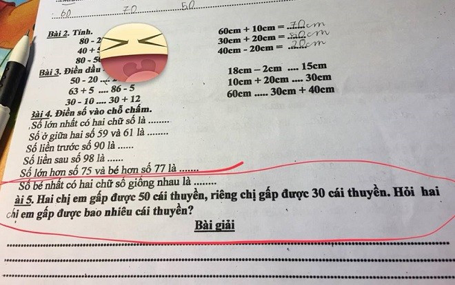 Dân mạng tranh cãi 'nảy lửa' về bài toán 'hại não' của học sinh lớp 1 Ảnh 2