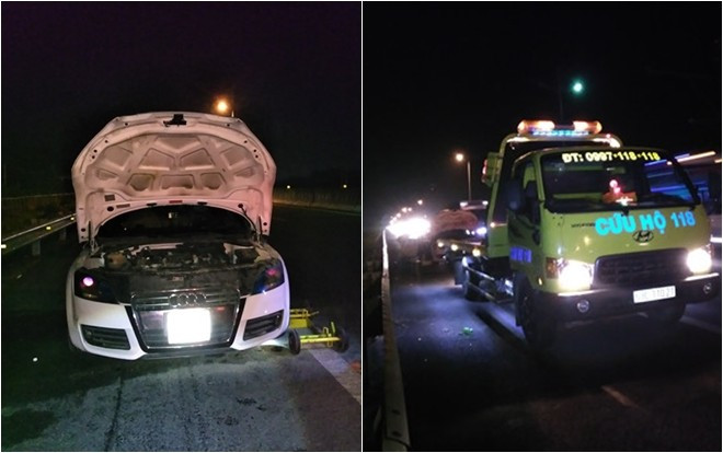 Siêu xe Audi 2 cửa bất ngờ phát hỏa trên đường cao tốc Ảnh 2