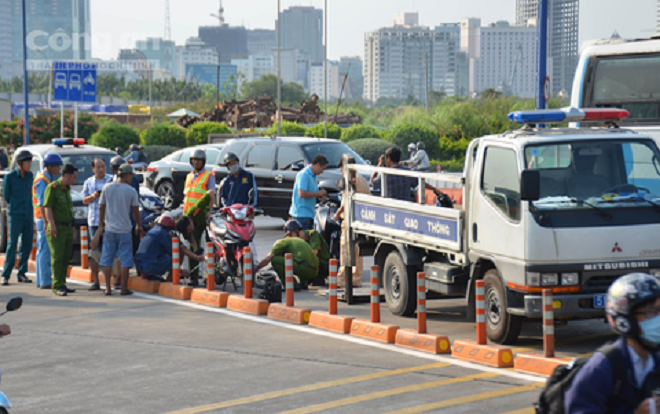 Hầm Thủ Thiêm ùn tắc 2 giờ sau vụ nam thanh niên bị xe cán tử vong Ảnh 2