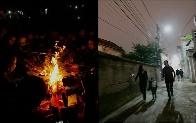 Bất chấp mưa rét, hàng trăm người vẫn xin và rước lửa về nhà ngay trong đêm để lấy hên Ảnh 2