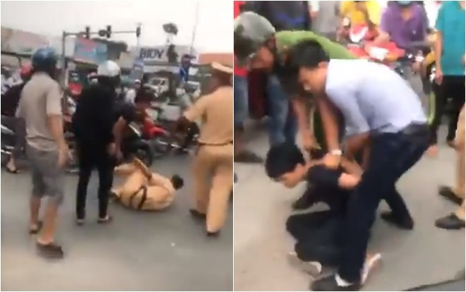 Tạm giữ 3 anh em có biểu hiện chống đối, xô ngã CSGT đang làm nhiệm vụ Ảnh 2