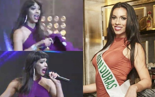 Micro vướng vào áo, thí sinh Hoa hậu Chuyển giới Quốc tế lộ hát nhép ngay trên sân khấu Ảnh 2