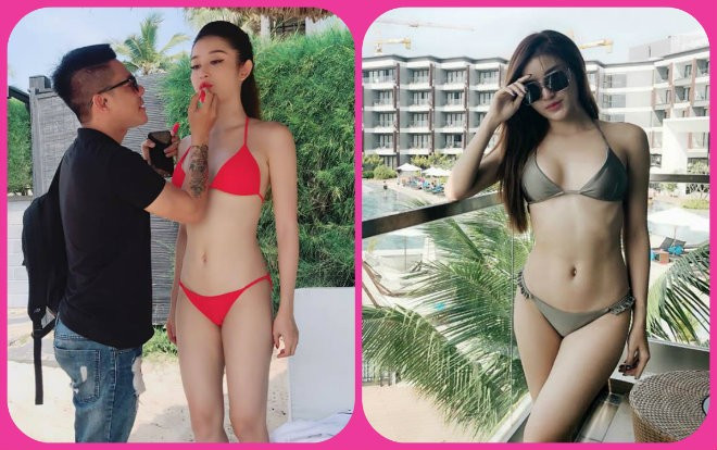 Mặc nắng to, Huyền My vẫn diện binki bé tin hin để lộ cơ bụng phẳng lỳ trên biển Ảnh 2