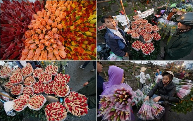 Khung cảnh náo nhiệt ở chợ hoa lớn nhất Hà Nội trước ngày mùng 8/3 Ảnh 2