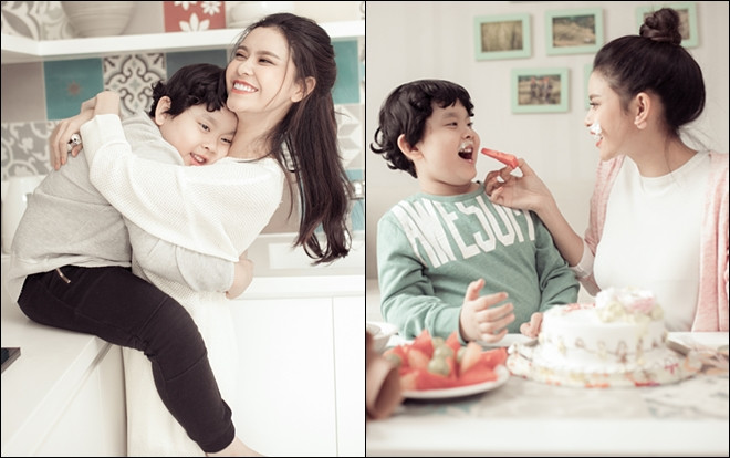 Mẹ con Trương Quỳnh Anh ngọt ngào, đáng yêu trong bộ ảnh nhân dịp 8/3 Ảnh 2