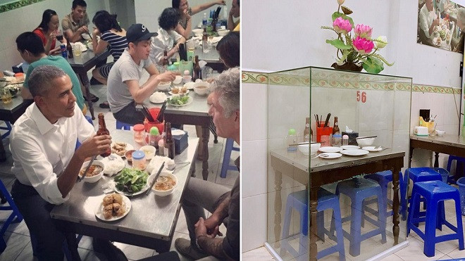 Bún chả 'Obama' lại gây sốc khi… lồng kiếng bộ bàn ghế cựu TT Obama từng ngồi Ảnh 2