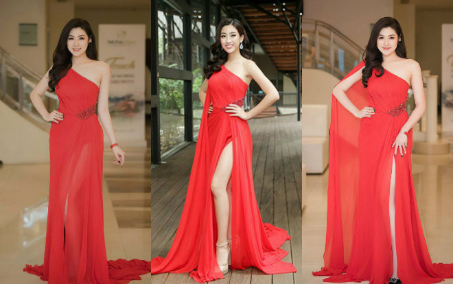 Đỗ Mỹ Linh và á hậu Tú Anh bất-phân-thắng-bại trong lần đầu 'mặc chung' váy xẻ đùi cao hút Ảnh 2