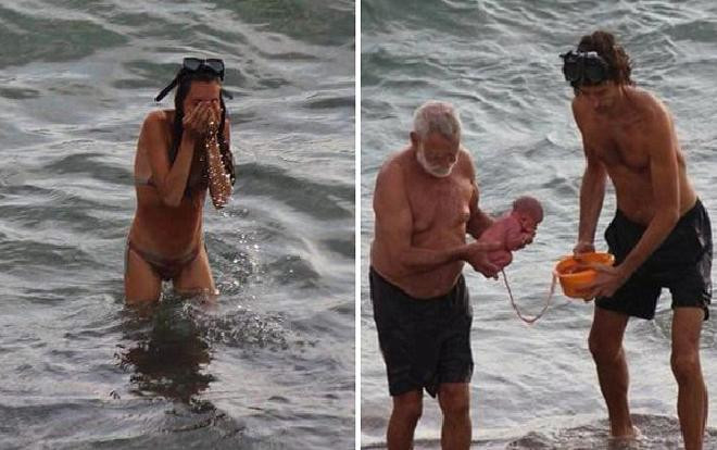 Kinh ngạc bà mẹ sinh con khi đang bơi trên biển Ảnh 2