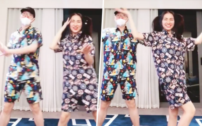 'Lầy' như Hoà Minzy - Đức Phúc: Nửa đêm diện pijama quay clip nhảy nhót 'tăng động' Ảnh 2