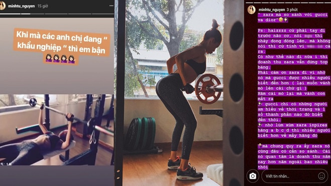 Bị chê là ‘hàng chợ’, Minh Tú bình tĩnh nâng tạ và đáp trả: 'Khi các anh chị khẩu nghiệp thì em đang làm đẹp' Ảnh 2