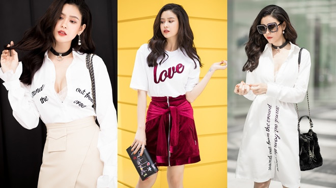 Trương Quỳnh Anh gợi cảm hết nấc với áo sơ mi khoét sâu khoe vòng một quyến rũ Ảnh 2