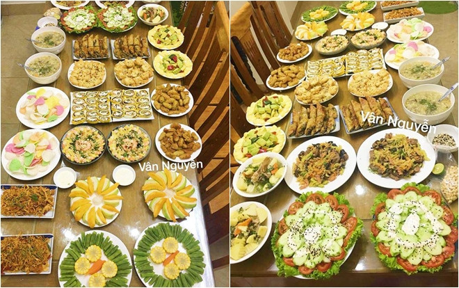 Mặc ốm đau, 8x vẫn xắn tay vào bếp làm 2 mâm cơm 14 món trong 5 tiếng đãi bạn Ảnh 2