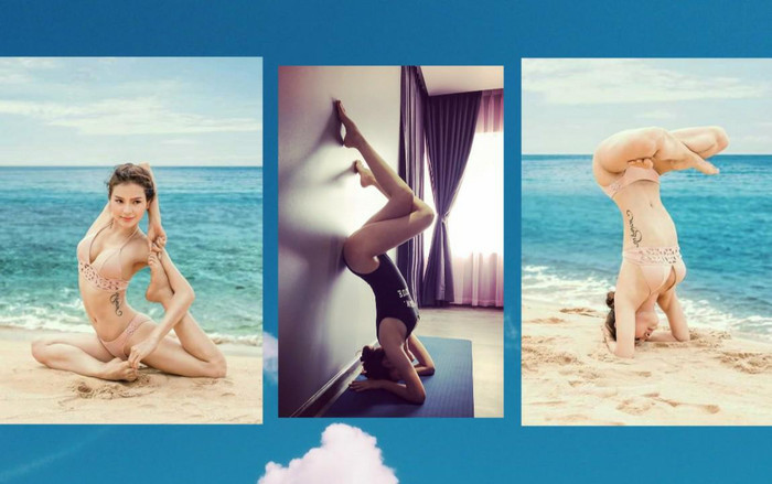 Khoe trình yoga bằng tư thế độc-lạ, mỹ nhân Vbiz phải diện áo tắm sexy đến 'nghẹt thở' Ảnh 2