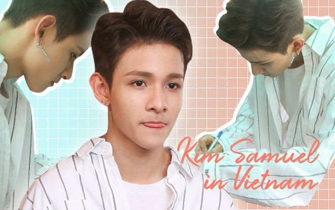Kim Samuel đẹp trai ngời ngời, thân thiện nán lại họp báo để ký tặng fan Việt Ảnh 2