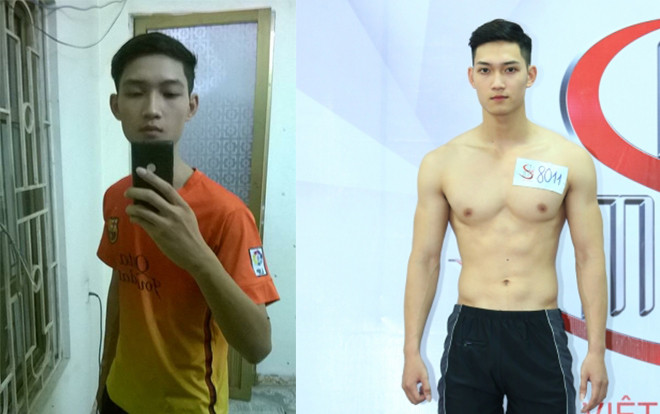Từ 'bộ xương di động', chàng trai 'lột xác' ngỡ ngàng với cơ bụng 6 múi dự thi Siêu mẫu VN Ảnh 2