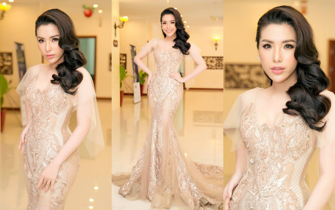 Á hậu có vòng 3 một mét diện đầm xuyên thấu chít eo nổi bật ở sự kiện Ảnh 2