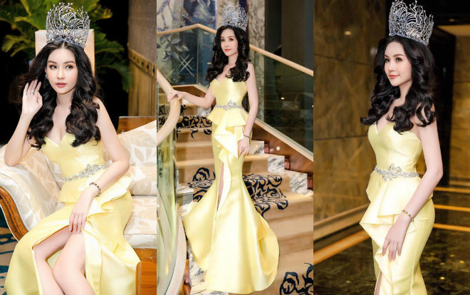 Diện đầm xẻ đùi, đầu đội vương miện, Ngân Anh 'tái xuất' với nhan sắc không tỳ vết tại sự kiện Ảnh 2