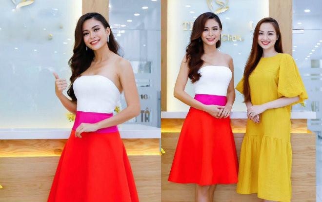 Vướng nghi vấn nâng ngực, Mâu Thủy vẫn diện váy để lộ vòng 1 'khủng' lấn át Hoa hậu Diễm Hương Ảnh 2