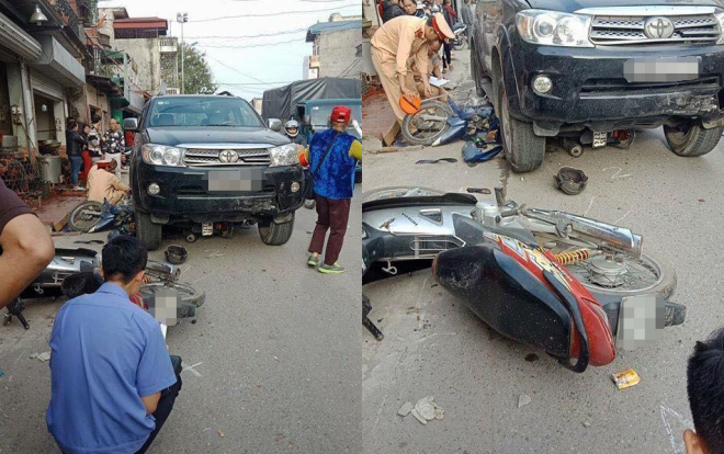 Xe Fortuner tông liên tiếp nhiều xe máy, cháu bé 7 tuổi tử vong, 2 người khác bị thương Ảnh 2