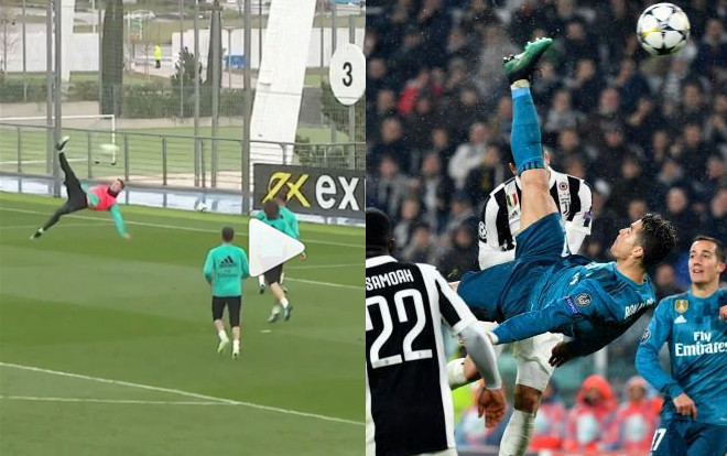 Ronaldo tái hiện siêu phẩm 'ngả bàn đèn' trước đại chiến với Atletico Madrid Ảnh 2