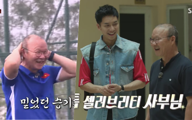 HLV Park Hang Seo 'đau đầu' tập bóng cho Lee Seung Gi và dàn sao Master In The House Ảnh 2