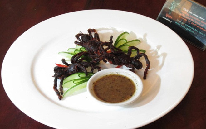 Kinh hãi đặc sản Campuchia nhện đen chiên giòn không phải ai cũng dám thử Ảnh 2