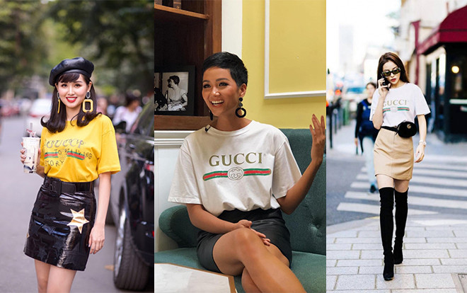 Lâu lâu mới mặc hàng hiệu, H'Hen Niê đụng hàng 'áo thun quốc dân' với hơn chục mỹ nhân Vbiz Ảnh 2