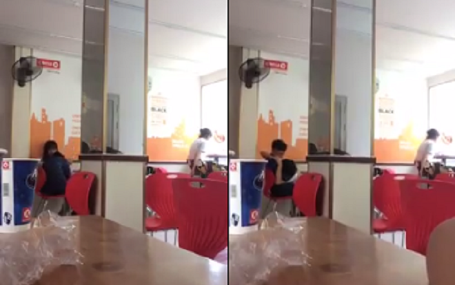 Hết âu yếm trong quán trà sữa, thêm một cặp đôi lại vô tư 'yêu' ngay tại cửa hàng tiện lợi Ảnh 2