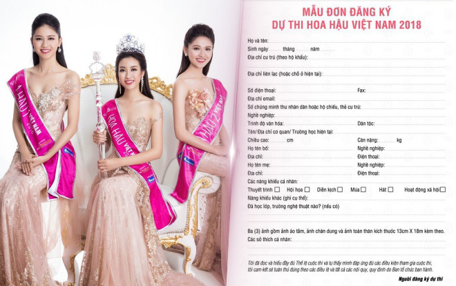 Sau 4 ngày công bố, mẫu đơn đăng ký Hoa hậu Việt Nam 2018 thu hút hàng triệu thí sinh quan tâm Ảnh 2