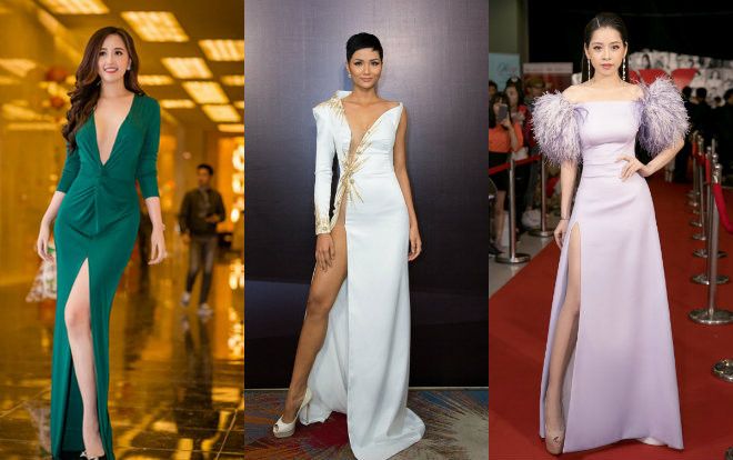 Mốt xẻ đùi tiếp tục 'thống trị' thảm đỏ Vbiz 4 tháng đầu năm, Hen Niê vô tình 'đội sổ' vì đầm dìm dáng Ảnh 2