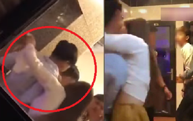 Xôn xao clip cô gái trẻ ra sức can ngăn người yêu cũ và bạn trai mới đánh nhau trong quán karaoke Ảnh 2
