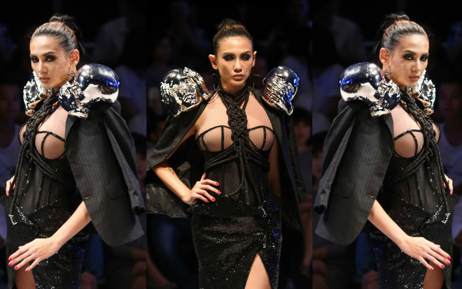 Võ Hoàng Yến diện thiết kế gắn mô hình đầu người 'càn quét' ngày 2 VIFW 2018 Ảnh 2