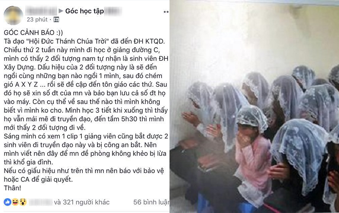 Tà đạo Hội Thánh Đức Chúa Trời đã 'lan' đến Hà Nội: Sinh viên nhắc nhau nên cảnh giác Ảnh 2