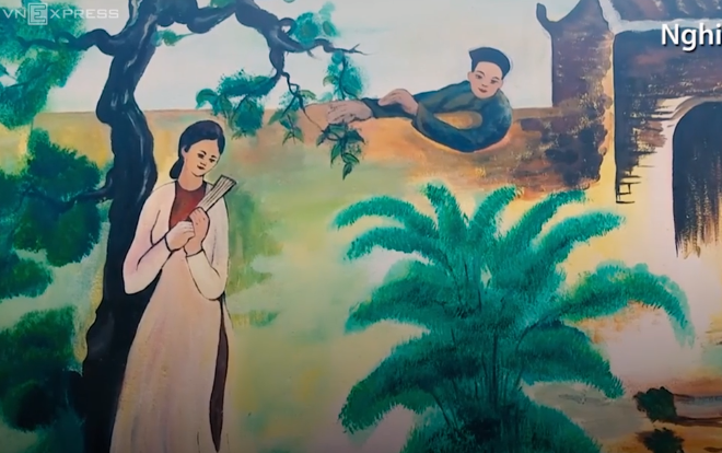 Truyện Kiều được tái hiện trên tường ở Hà Tĩnh Ảnh 2