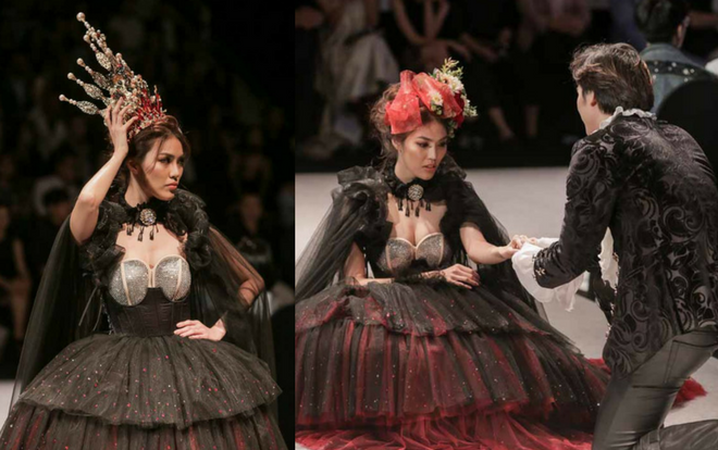 Lan Khuê suýt để rơi vương miện vì quá nặng, tình tứ với Nhan Phúc Vinh ngay trên sàn runway Ảnh 2