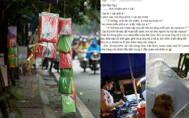 Không sợ lỗ chỉ lo khách ướt mưa, cô bán xôi giá 5 ngàn tặng luôn áo mưa 10 ngàn cho khách Ảnh 2