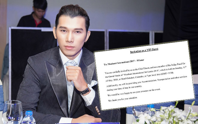 Nam vương Ngọc Tình được mời làm giám khảo Manhunt International Sri Lanka 2018 Ảnh 2