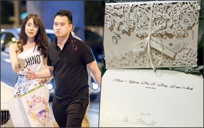 Hé lộ thiệp cưới của Diệp Lâm Anh và bạn trai thiếu gia Ảnh 2