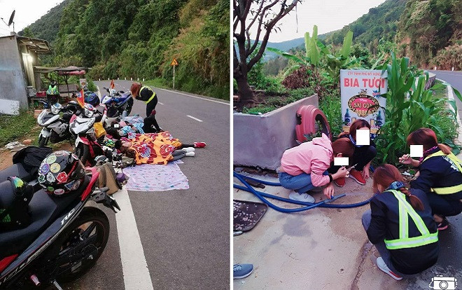 Bức ảnh nóng nhất mùa lễ: Phượt thủ vô tư ngủ bên đường, bất chấp nguy hiểm Ảnh 2