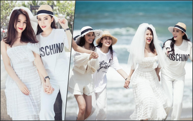 Diệp Lâm Anh nắm chặt tay, cười rạng rỡ bên Kỳ Duyên và hội bạn trong tiệc độc thân Ảnh 2