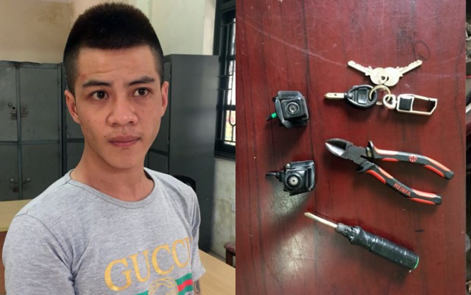 Bắt nam thanh niên chuyên vặt trộm logo xe sang bán lấy tiền tiêu xài Ảnh 2