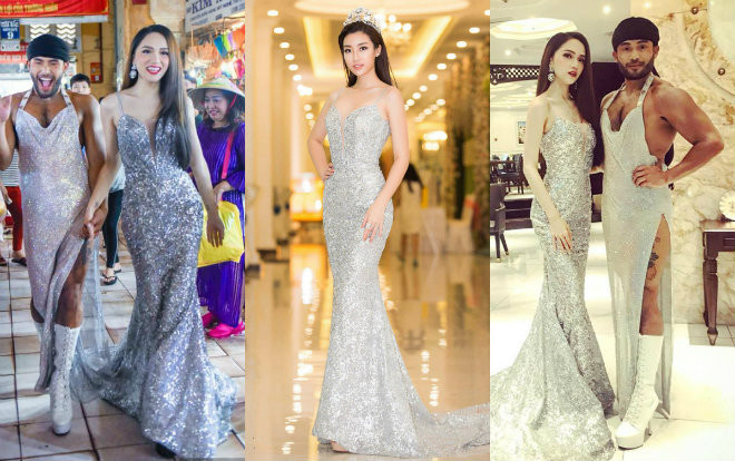 Diện lại đầm đuôi cá của Đỗ Mỹ Linh, Hoa hậu Hương Giang rạng ngời khi catwalk ở chợ Bến Thành Ảnh 2